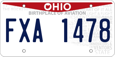 OH license plate FXA1478