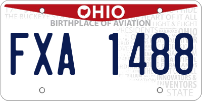 OH license plate FXA1488
