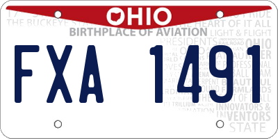 OH license plate FXA1491