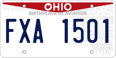 OH license plate FXA1501