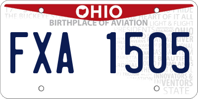 OH license plate FXA1505