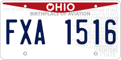 OH license plate FXA1516