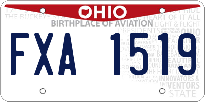 OH license plate FXA1519