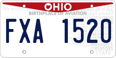 OH license plate FXA1520