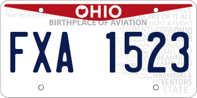 OH license plate FXA1523