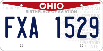 OH license plate FXA1529