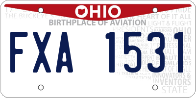 OH license plate FXA1531