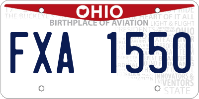 OH license plate FXA1550