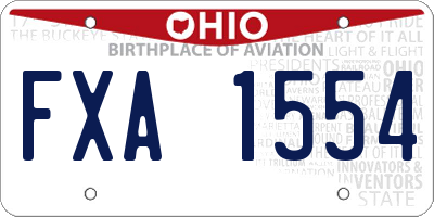 OH license plate FXA1554