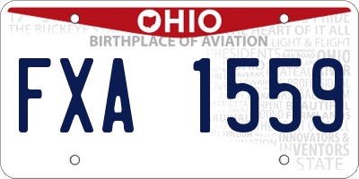OH license plate FXA1559