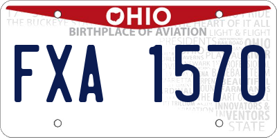 OH license plate FXA1570