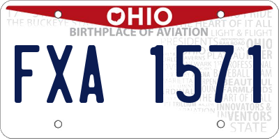 OH license plate FXA1571