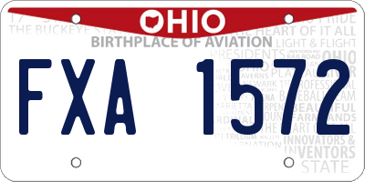 OH license plate FXA1572