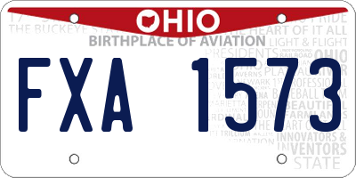 OH license plate FXA1573