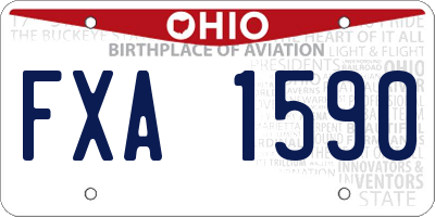 OH license plate FXA1590