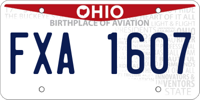 OH license plate FXA1607