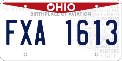 OH license plate FXA1613