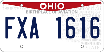 OH license plate FXA1616