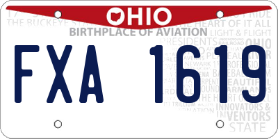 OH license plate FXA1619