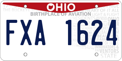 OH license plate FXA1624