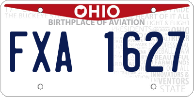 OH license plate FXA1627