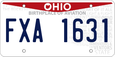 OH license plate FXA1631