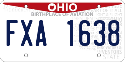 OH license plate FXA1638
