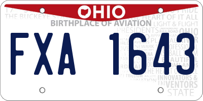 OH license plate FXA1643