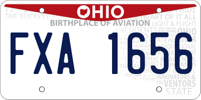 OH license plate FXA1656