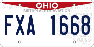 OH license plate FXA1668