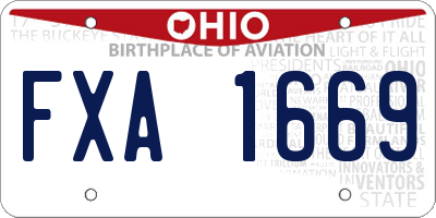 OH license plate FXA1669