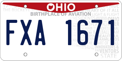 OH license plate FXA1671