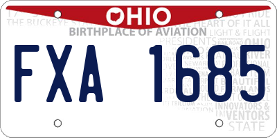 OH license plate FXA1685