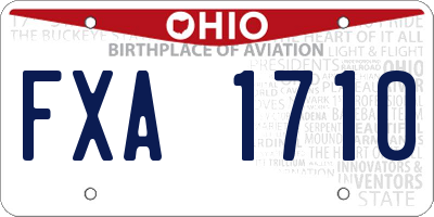 OH license plate FXA1710