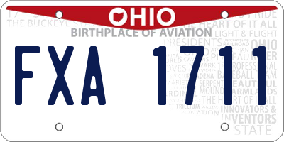 OH license plate FXA1711