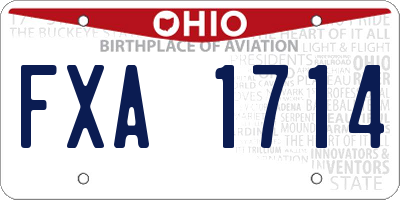 OH license plate FXA1714