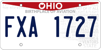 OH license plate FXA1727