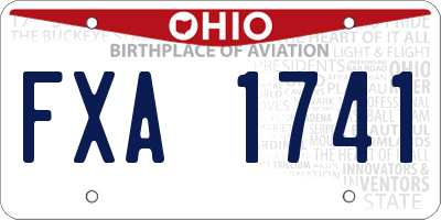 OH license plate FXA1741