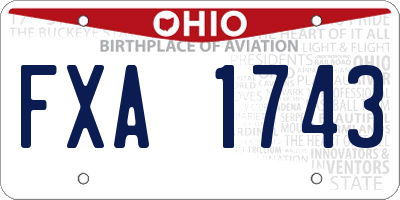 OH license plate FXA1743