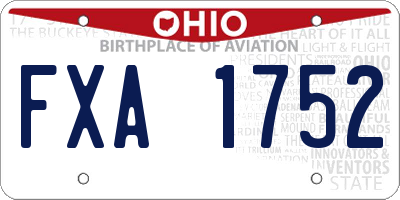 OH license plate FXA1752