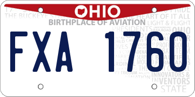 OH license plate FXA1760
