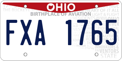 OH license plate FXA1765