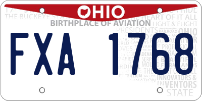 OH license plate FXA1768
