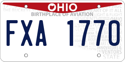 OH license plate FXA1770
