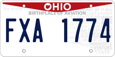 OH license plate FXA1774