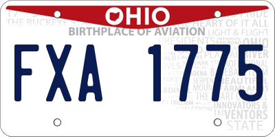 OH license plate FXA1775