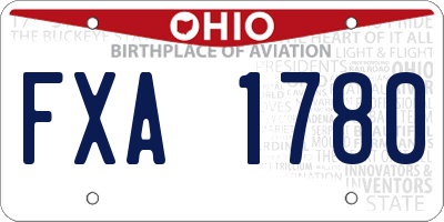 OH license plate FXA1780