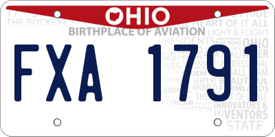 OH license plate FXA1791