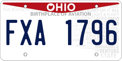 OH license plate FXA1796