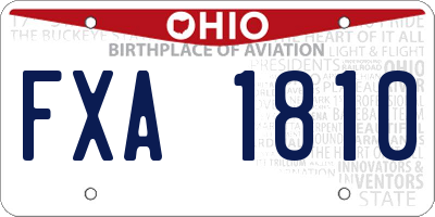 OH license plate FXA1810